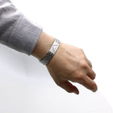 EMPORIO ARMANI BRACERET EG S3126040 SILVER エンポリオ アルマーニ ブレスレット レザー アクセサリー 腕輪 おしゃれ メンズ シルバー