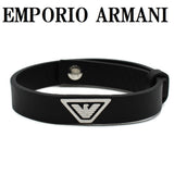 EMPORIO ARMANI BRACERET EG S3128040 BLACK エンポリオ アルマーニ ブレスレット レザー アクセサリー 腕輪 おしゃれ メンズ ブラック