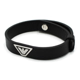 EMPORIO ARMANI BRACERET EG S3128040 BLACK エンポリオ アルマーニ ブレスレット レザー アクセサリー 腕輪 おしゃれ メンズ ブラック