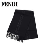 FENDI CASHNERE MUFFLER FXS124 AH7M F0QA1 FF BLACK フェンディ マフラー スカーフ ズッカ モノグラム カシミヤ メンズ レディース ブラック