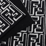 FENDI WOOL MUFFLER FXS124 ALGSF05WL FF WHITE BLACK フェンディ マフラー スカーフ ズッカ モノグラム ウール メンズ 男性 ホワイト ブラック