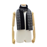 FENDI WOOL MUFFLER FXS124 ALGSF05WL FF WHITE BLACK フェンディ マフラー スカーフ ズッカ モノグラム ウール メンズ 男性 ホワイト ブラック