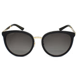 国内正規品 GUCCI SUNGLASSES ASIAN FIT 50㎜ GG0077SK 001 GRAY BLACK GOLD グッチ サングラス アジアンフィット アイウェア 眼鏡 UVカット グレー ブラック ゴールド