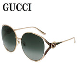 日本正規品 GUCCI SUNGLASSES GG0225S 001 GREY GOLD グッチ サングラス ノーズパット 眼鏡 UVカット 紫外線カット メンズ レディース グレー ゴールド