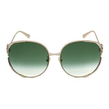 日本正規品 GUCCI SUNGLASSES GG0225S 003 GREEN GOLD グッチ サングラス ノーズパット 眼鏡 UVカット 紫外線カット メンズ レディース グリーン ゴールド