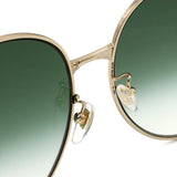 日本正規品 GUCCI SUNGLASSES GG0225S 003 GREEN GOLD グッチ サングラス ノーズパット 眼鏡 UVカット 紫外線カット メンズ レディース グリーン ゴールド