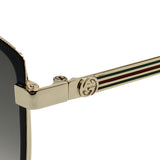 日本正規品 GUCCI SUNGLASSES ASIAN FIT GG0589SK 001 GREY BLACK GOLD グッチ サングラス アジアンフィット 眼鏡 UVカット 紫外線カット メンズ レディース グレー グラデーション ブラック ゴールド