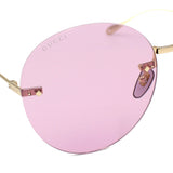 国内正規品 GUCCI SUNGLASSES ASIAN FIT GG1149S 005 PINK GOLD グッチ サングラス アジアンフィット アイウェア メガネ 眼鏡 UVカット 紫外線カット チャーム付き レディース ピンク ゴールド