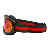 日本正規品 GUCCI SKI GOGGLES ‎706766 J1698 3160 GG1210S 003 GREEN RED グッチ スキー ゴーグル スノーボード アウトドア UVカット 紫外線カット メンズ レディース グリーン レッド