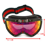 日本正規品 GUCCI SKI GOGGLES ‎706766 J1698 3160 GG1210S 003 GREEN RED グッチ スキー ゴーグル スノーボード アウトドア UVカット 紫外線カット メンズ レディース グリーン レッド