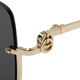 日本正規品 GUCCI SUNGLASSES GG1279S 001 GREY GOLD グッチ サングラス ノーズパット 眼鏡 UVカット 紫外線カット メンズ レディース グレー ゴールド