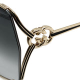 日本正規品 GUCCI SUNGLASSES ASIAN FIT GG1322SA 001 GREY GOLD グッチ サングラス アジアンフィット 眼鏡 UVカット 紫外線カット レディース グレー ゴールド