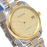 LONGINES MASTER COLLECTION AUTOMATIC ANALOG WATCH L2.518.5.38.7 GC200 SILVER GOLD 保証書付き ロンジン マスターコレクション ダイヤモンド オートマティック 腕時計 自動巻き アナログ ウォッチ メンズ シルバー ゴールド