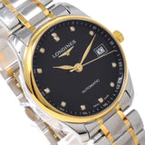 LONGINES MASTER COLLECTION AUTOMATIC ANALOG WATCH L2.518.5.57.7 GC200 BLACK SILVER GOLD 保証書付き ロンジン マスターコレクション ダイヤモンド オートマティック 腕時計 自動巻き アナログ ウォッチ メンズ ブラック シルバー ゴールド