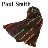 PAUL SMITH BRIGHT STRP SCARF M2A 668E AS63 66 MULTI STRIPE BROWN ポールスミス スカーフ メンズ マルチストライプ ブラウン