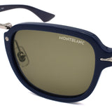 国内正規品 MONTBLANC SUNGLASSES ASIAN FIT MB0264S 003 GRAY BLUE モンブラン サングラス アジアンフィット メガネ 眼鏡 UVカット 紫外線カット メンズ レディース グレー ブルー