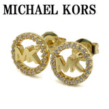 MICHAEL KORS LOGO CIRCLE STUDE EARRINGS MKC1247AN710 GOLD マイケルコース ピアス パヴェ MK ロゴ 両耳 アクセサリー レディース ゴールド