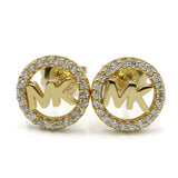 MICHAEL KORS LOGO CIRCLE STUDE EARRINGS MKC1247AN710 GOLD マイケルコース ピアス パヴェ MK ロゴ 両耳 アクセサリー レディース ゴールド