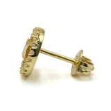 MICHAEL KORS LOGO CIRCLE STUDE EARRINGS MKC1247AN710 GOLD マイケルコース ピアス パヴェ MK ロゴ 両耳 アクセサリー レディース ゴールド