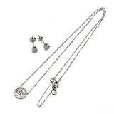 MICHAEL KORS NECKLACE PENDANT EARRINGS SET MKC1260AN040 SILVER マイケルコース ネックレス ピアス セット ロゴ ペンダント アクセサリー おしゃれ レディース シルバー