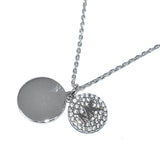 MICHAEL KORS PAVE COIN NECKLACE MKC1515AN040 SILVER マイケルコース ネックレス ペンダント MKロゴ パヴェ コイン レディース シルバー