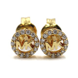 MICHAEL KORS EARRINGS MKC1727CZ710 GOLD マイケルコース ピアス スタッド パヴェ MK ロゴ 両耳用 アクセサリー おしゃれ レディース ゴールド