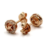 MICHAEL KORS EARRINGS MKC1727CZ791 ROSE GOLD マイケルコース ピアス スタッド パヴェ MK ロゴ 両耳用 アクセサリー おしゃれ レディース ローズゴールド