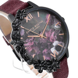 OLIVIA BURTON QUARTZ ANALOG WATCH OB16AD44 BLACK SHELL WINE RED オリビアバートン 腕時計 クォーツ アナログ 電池式 ウォッチ レディース ブラックシェル ワインレッド 1年保証