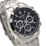 SEIKO ANALOG WATCH CHRONOGRAPH QUARTZ SBTR013 SPIRIT BLACK SILVER セイコー スピリット クロノグラフ アナログ ウォッチ 腕時計 クォーツ 電池式 メンズ ブラック シルバー