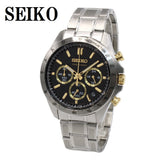 SEIKO ANALOG WATCH CHRONOGRAPH QUARTZ SBTR015 SPIRIT BLACK SILVER セイコー スピリット クロノグラフ アナログ ウォッチ 腕時計 クォーツ 電池式 メンズ ブラック シルバー