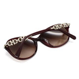 日本正規品 Salvatore Ferragamo SUNGLASSES SF1048SLB 606 BROWN BORDEAUX サルヴァトーレ フェラガモ サングラス アジアンフィット メガネ 眼鏡 UVカット 紫外線カット レディース ブラウン ボルドー