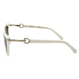 日本正規品 Salvatore Ferragamo SUNGLASSES SF2019SLB 103 GREY WHITE サルヴァトーレ フェラガモ サングラス グローバルフィット メガネ 眼鏡 UVカット 紫外線カット レディース グレー ホワイト
