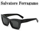 日本正規品 Salvatore Ferragamo SUNGLASSES SF2045SR 001 GREY BLACK サルヴァトーレ フェラガモ サングラス グローバルフィット メガネ 眼鏡 UVカット 紫外線カット レディース グレー ブラック