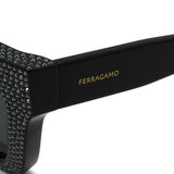 日本正規品 Salvatore Ferragamo SUNGLASSES SF2045SR 001 GREY BLACK サルヴァトーレ フェラガモ サングラス グローバルフィット メガネ 眼鏡 UVカット 紫外線カット レディース グレー ブラック