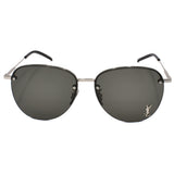 日本正規品 SAINT LAURENT SUNGLASSES ASIAN FIT SL328KM 005 GREY BLACK サンローラン サングラス アジアンフィット UVカット 紫外線カット メンズ レディース グレー シルバー