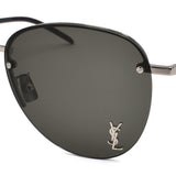 日本正規品 SAINT LAURENT SUNGLASSES ASIAN FIT SL328KM 005 GREY BLACK サンローラン サングラス アジアンフィット UVカット 紫外線カット メンズ レディース グレー シルバー