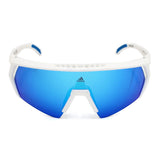 adidas SUNGLASSES ASIAN FIT SP0063 24X 00 MIRROR BLUE GREY WHITE アディダス サングラス アジアンフィット スポーツ メガネ 眼鏡 UVカット 紫外線カット メンズ レディース ブルー グレー ホワイト