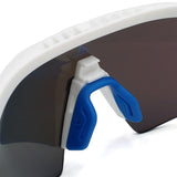 adidas SUNGLASSES ASIAN FIT SP0063 24X 00 MIRROR BLUE GREY WHITE アディダス サングラス アジアンフィット スポーツ メガネ 眼鏡 UVカット 紫外線カット メンズ レディース ブルー グレー ホワイト