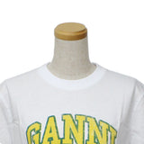 GANNI T3529 151 BRIGHT WHITE XS S M L XL ガニー Tシャツ 半袖 ロゴ プリント おしゃれ ウィメンズ レディース ブライト ホワイト