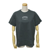 GANNI T3590 490 VOLCANIC ASH XS S M L XL ガニー Tシャツ 半袖 ロゴ プリント おしゃれ ウィメンズ レディース ヴォルカニック アッシュ