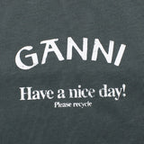 GANNI T3590 490 VOLCANIC ASH XS S M L XL ガニー Tシャツ 半袖 ロゴ プリント おしゃれ ウィメンズ レディース ヴォルカニック アッシュ