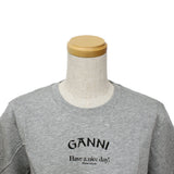 GANNI T3677 921 PALOMA MELANGE XS S M L XL ガニー Tシャツ 半袖 ロゴ プリント おしゃれ ウィメンズ レディース パロマ メランジ