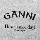 GANNI T3677 921 PALOMA MELANGE XS S M L XL ガニー Tシャツ 半袖 ロゴ プリント おしゃれ ウィメンズ レディース パロマ メランジ