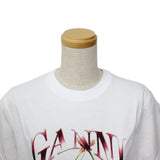 GANNI T4004 151 BRIGHT WHITE XS S M L XL ガニー Tシャツ 半袖 ロゴ プリント おしゃれ ウィメンズ レディース ブライト ホワイト