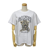 GANNI T4124 943 LEOPARD XXS XS S M L XL ガニー Tシャツ 半袖 ロゴ プリント おしゃれ ウィメンズ レディース レオパード