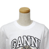GANNI T4124 943 LEOPARD XXS XS S M L XL ガニー Tシャツ 半袖 ロゴ プリント おしゃれ ウィメンズ レディース レオパード