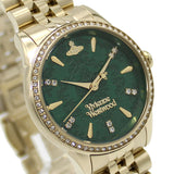 Vivienne Westwood QUARTZ ANALOG WATCH VV327GRGD GREEN GOLD ヴィヴィアン ウエストウッド 1年保証 腕時計 クォーツ アナログ 電池式 ウォッチ レディース グリーン ゴールド