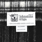 Johnstons WA000016 KU0079 WA16 tartan check scarf ジョンストンズ タータンチェック スカーフ マフラー ストール カシミア レディース メンズ Black White Stewart