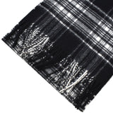 Johnstons WA000016 KU0079 WA16 tartan check scarf ジョンストンズ タータンチェック スカーフ マフラー ストール カシミア レディース メンズ Black White Stewart