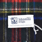 Johnstons CASHMERE TARTAN SCARF WA000016 KU0324 WA16 BLACK STEWART ジョンストンズ ストール カシミア マフラー スカーフ 小判 タータンチェック レディース メンズ ブラック スチュワート